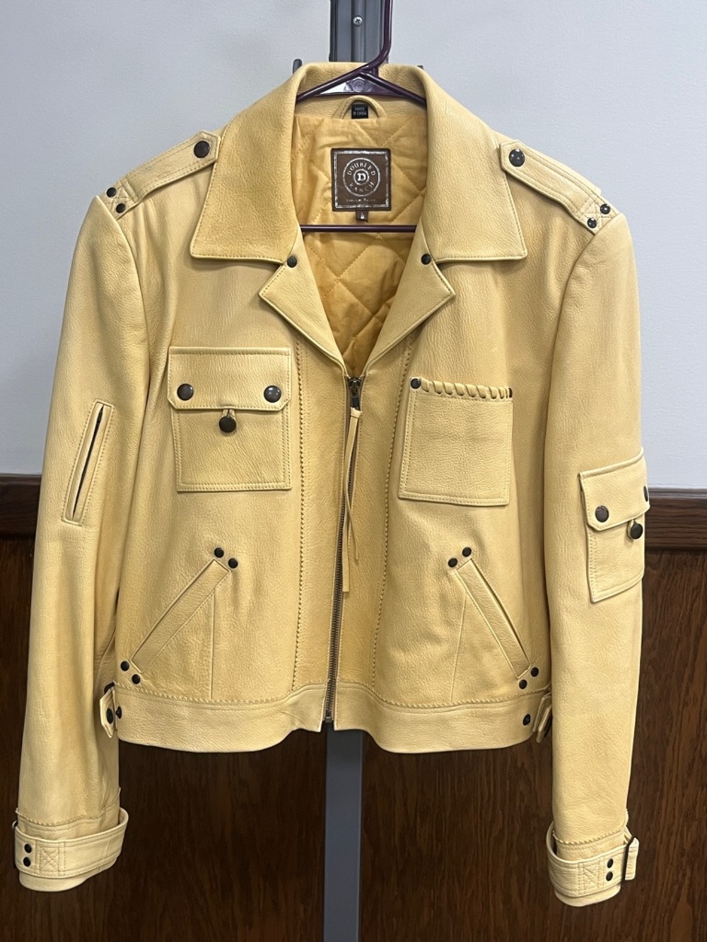 Double D Ranch Buttercup Yellow Leather Native Painted